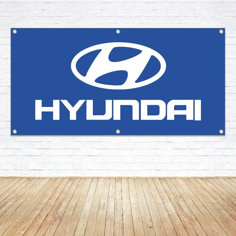HYUNDAI Logo Vinyl Banner 1.5 x 3ft. Sign Car Dealership Vehicle Mechanic Garage